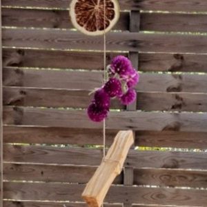 Adorno colgante flores mandarina