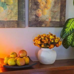 Flores de papel amarilla